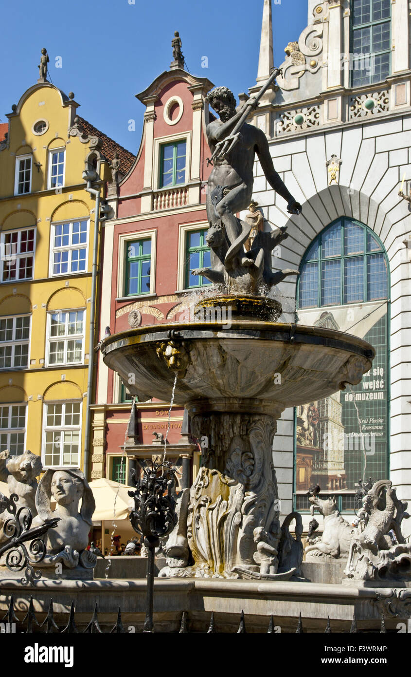 Neptune Fountaine in Gdansk, Poland Stock Photo Alamy