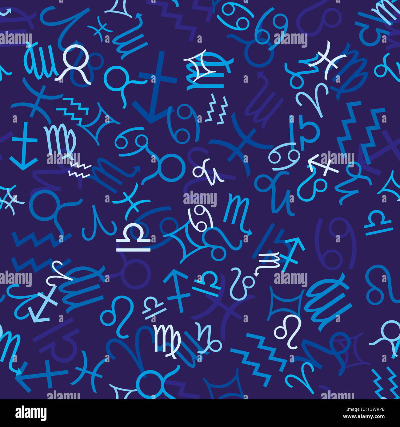 Blue zodiac seamless Stock Photo Alamy