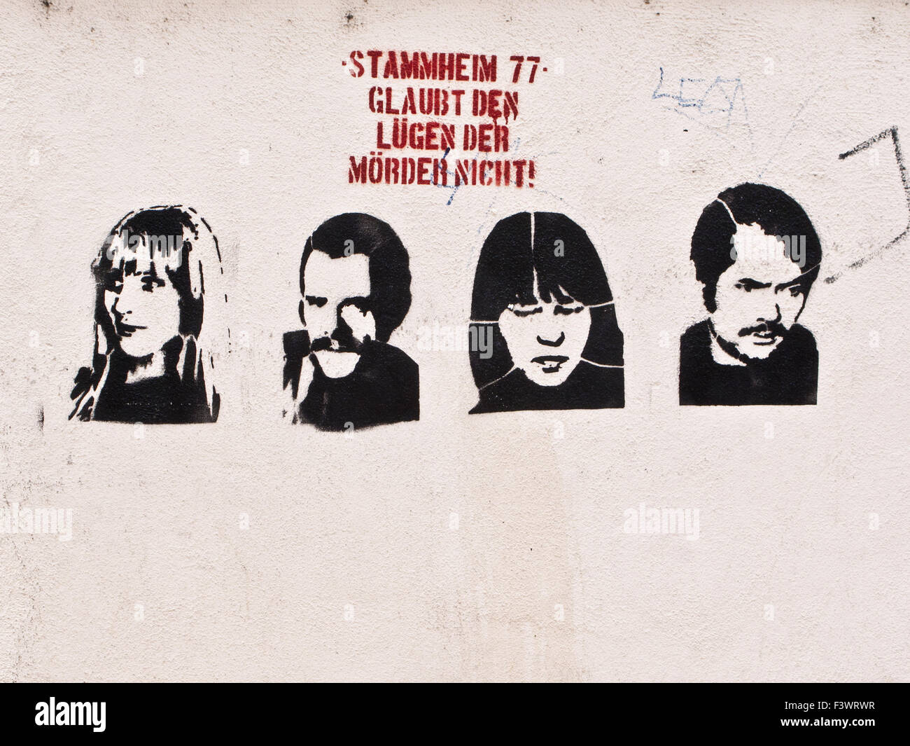 stammheim 77, stencil graffito Stock Photo