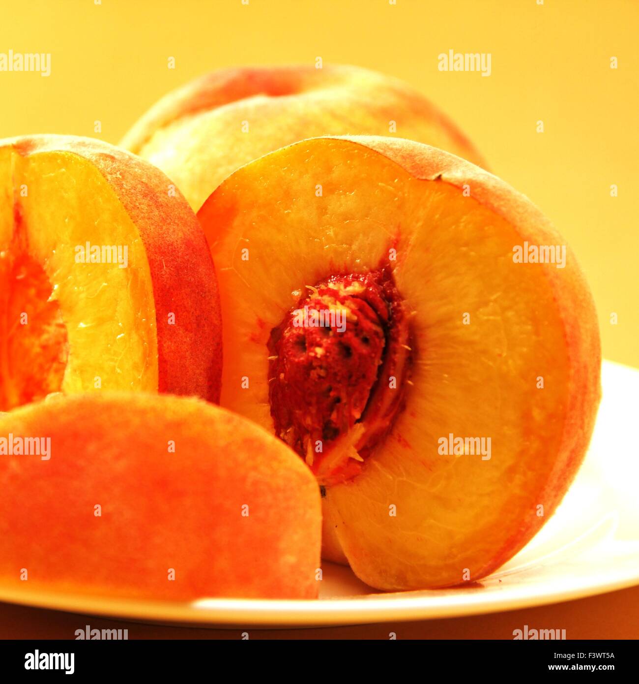 peaches macro Stock Photo