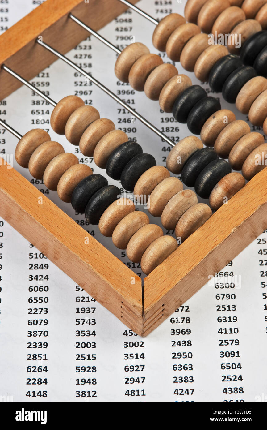 calculator and old abacus Stock Photo Alamy
