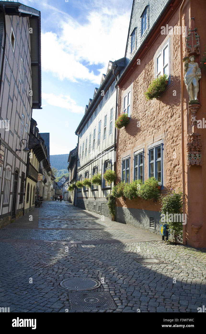 Oldtown lane in Goslar/Harz Stock Photo