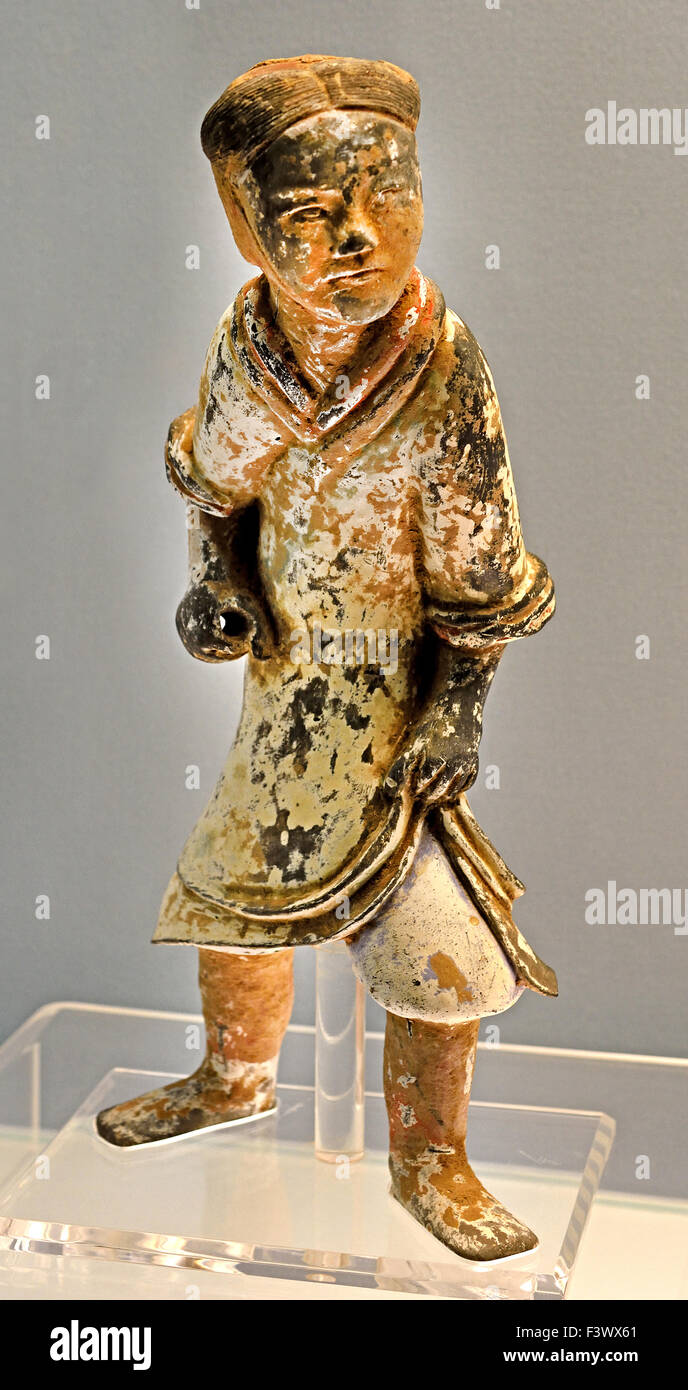 Colored Pottery Figurine ( Eastern Han  Culture 25 -220  ) Shanghai Museum of ancient Chinese art China Stock Photo