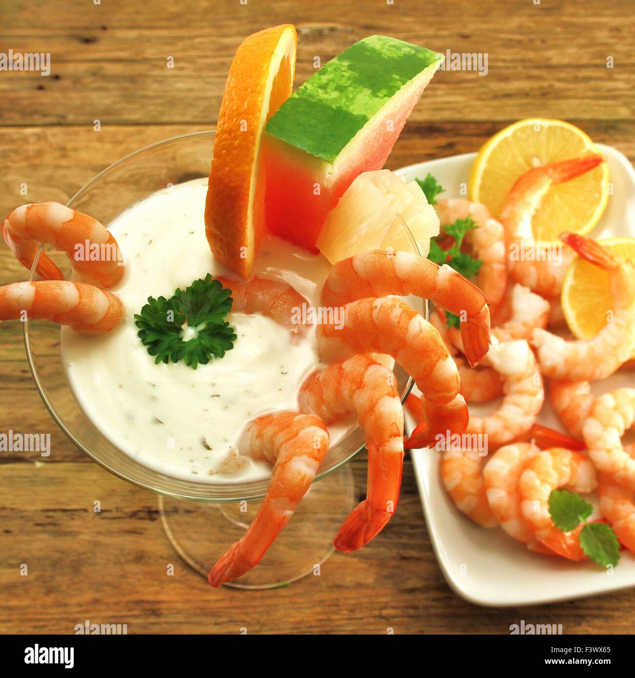 Shrimp cocktail with prawns Stock Photo - Alamy