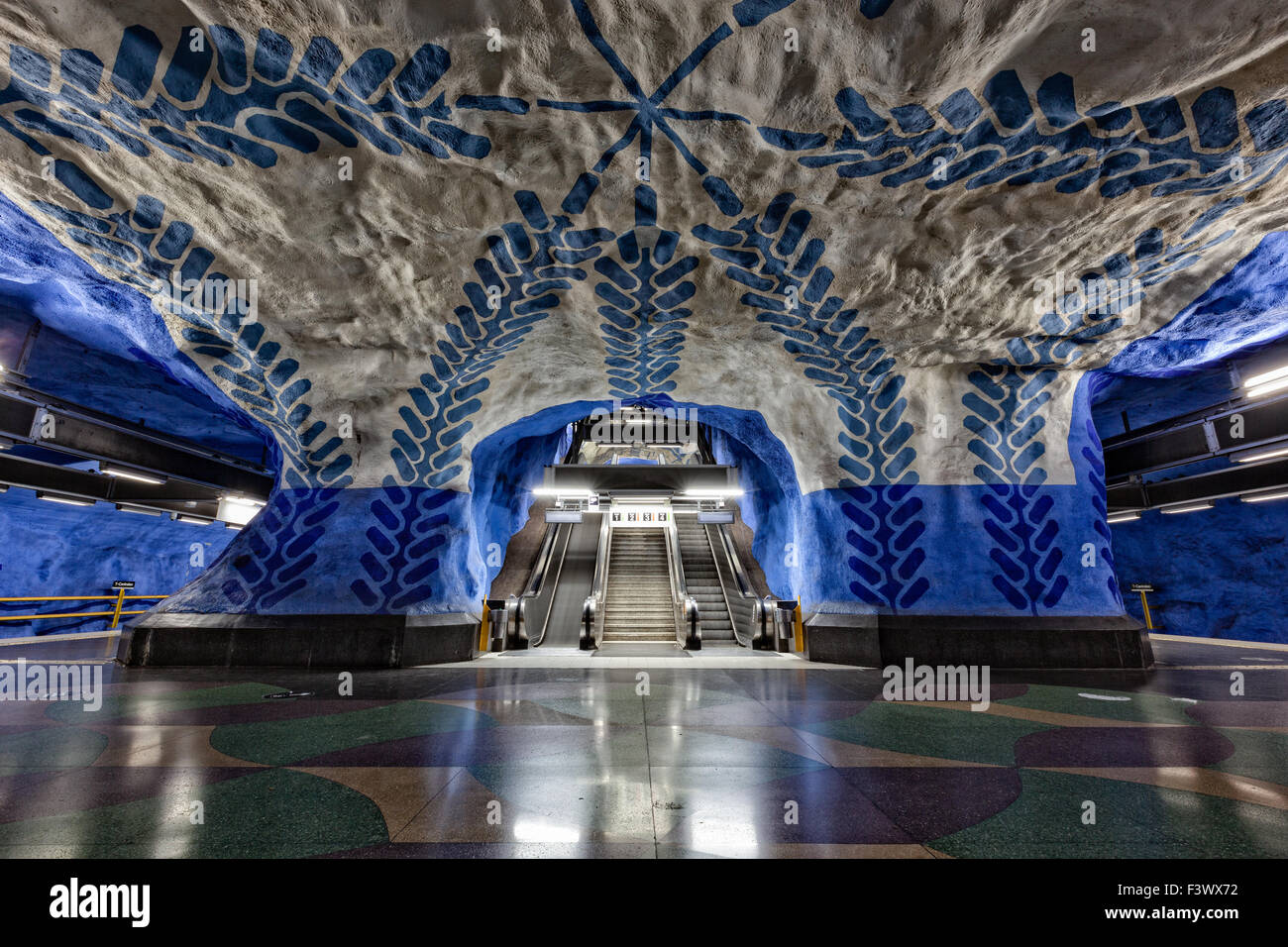 Stockholm Metro, Subway Art (Underground Museum), Stockholm, Sweden Stock Photo