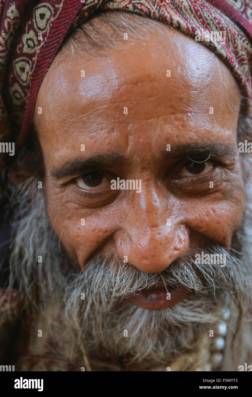 Sadhu from the Juna Akhara at an ashram, Simhastha Kumbh Mela 2004, Ujjain, Madhya Pradesh, India Stock Photo