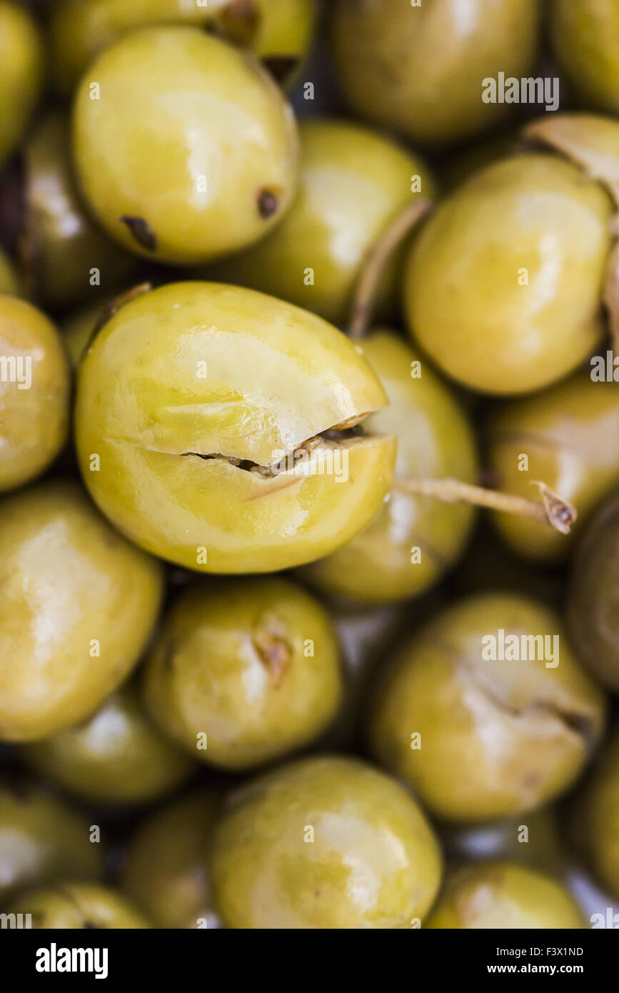 green pickled olives Stock Photo