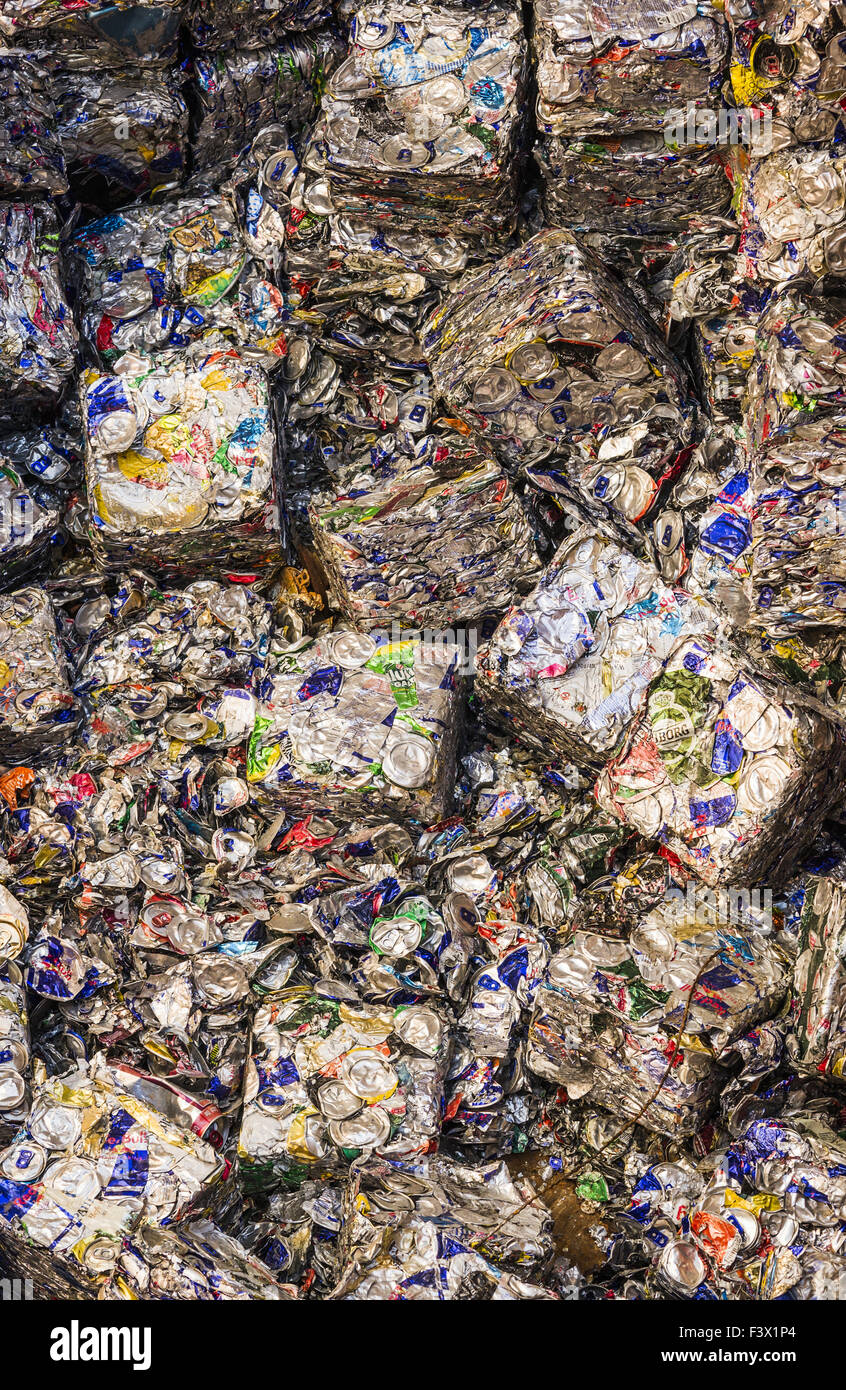 recycling of aluminum beverage cans Stock Photo