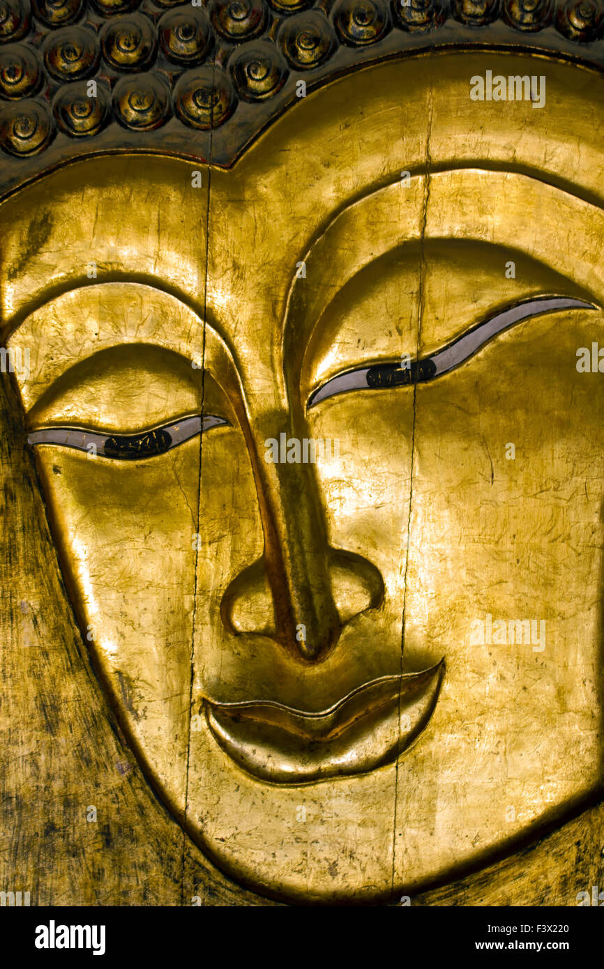 Indian golden Buddha Stock Photo