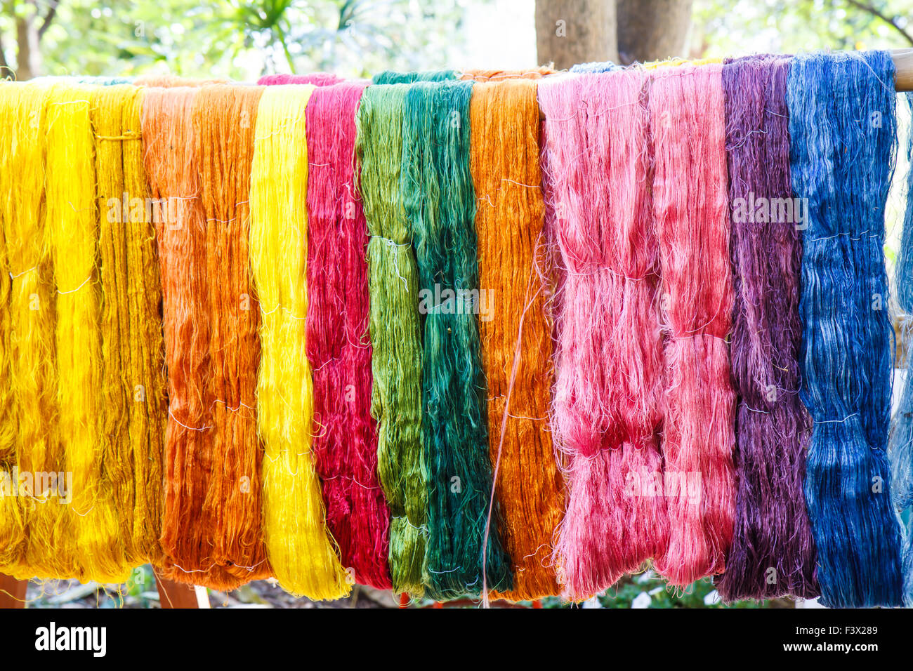Raw silk thread color for background Stock Photo Alamy