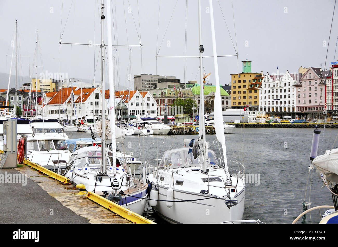 Port area,Vagen , Bergen (Norway) Stock Photo
