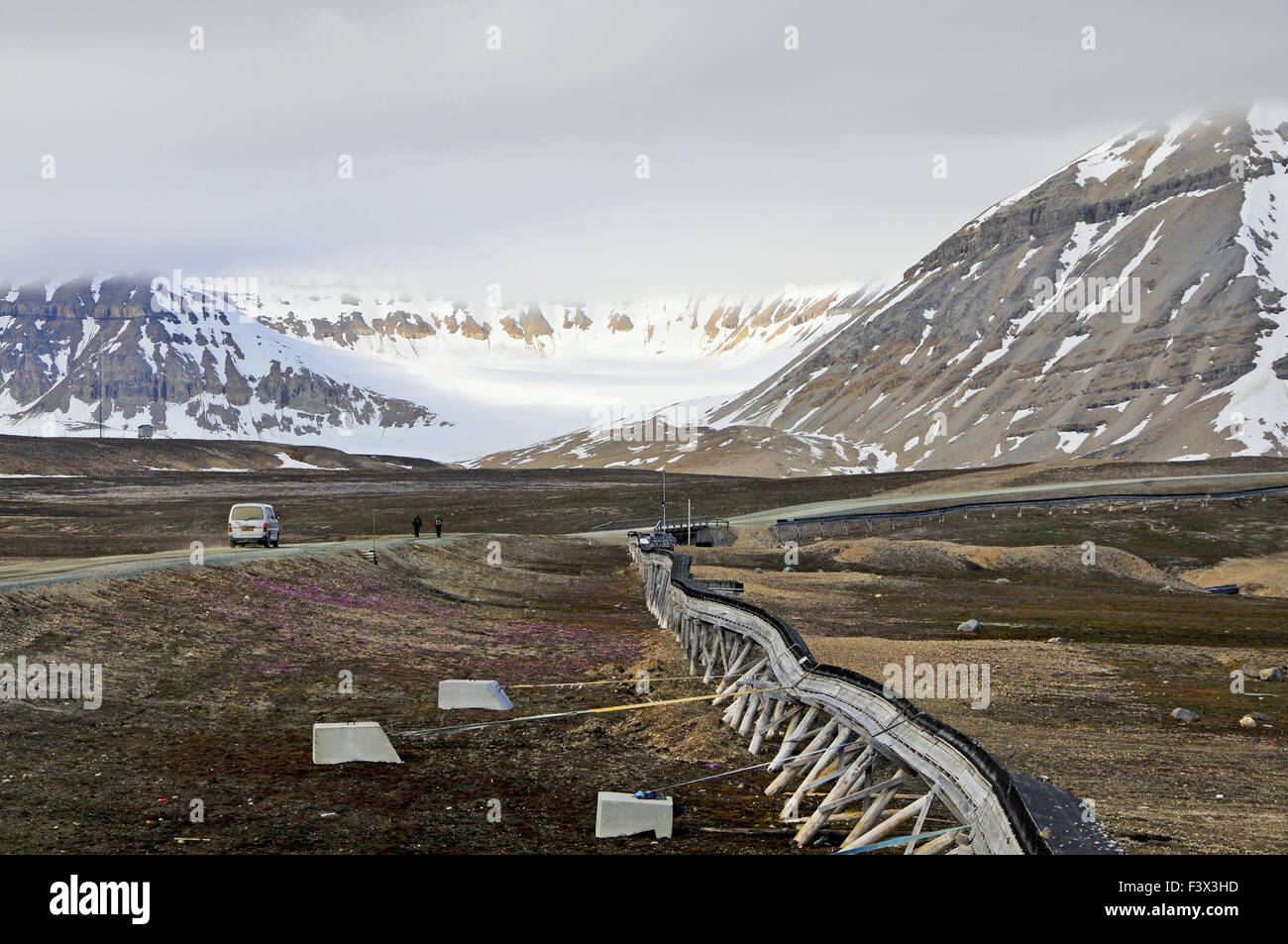 Spitsbergen, supernatural service pipes Stock Photo