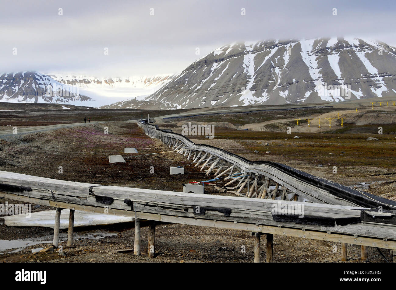Spitsbergen, supernatural service pipes Stock Photo