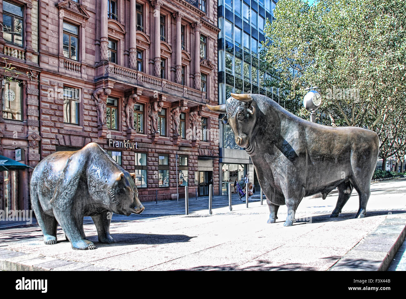 bear and bull Frankfurt Stock Photo