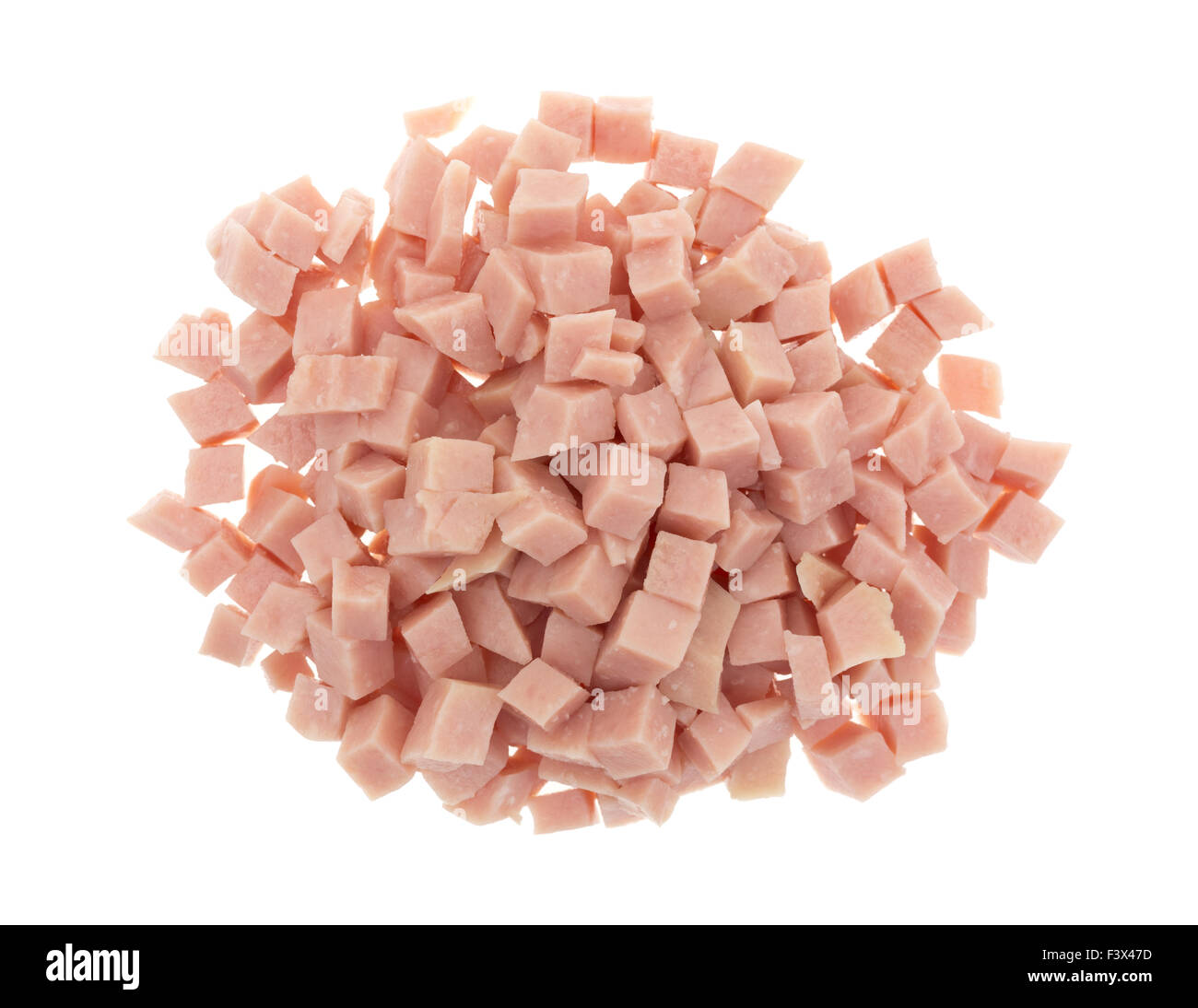 Top view portion diced ham Cut Out Stock Images & Pictures Alamy