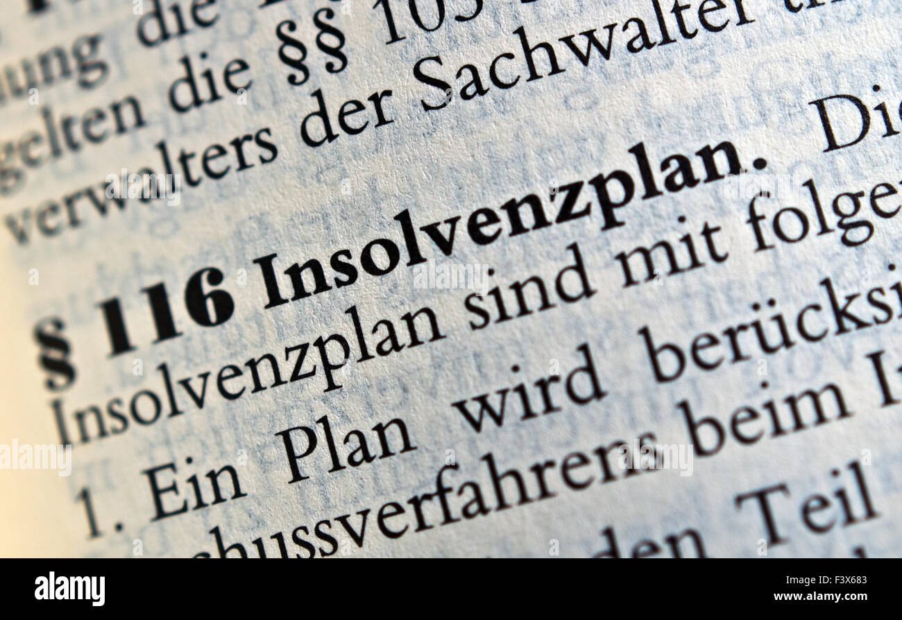 Insolvency Plan Stock Photo