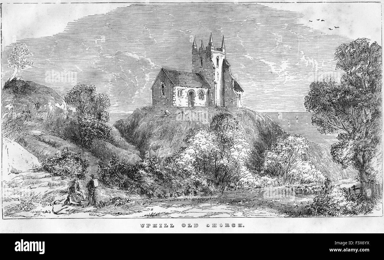 Uphill Old Church, Somerset 1855 Stock Photo