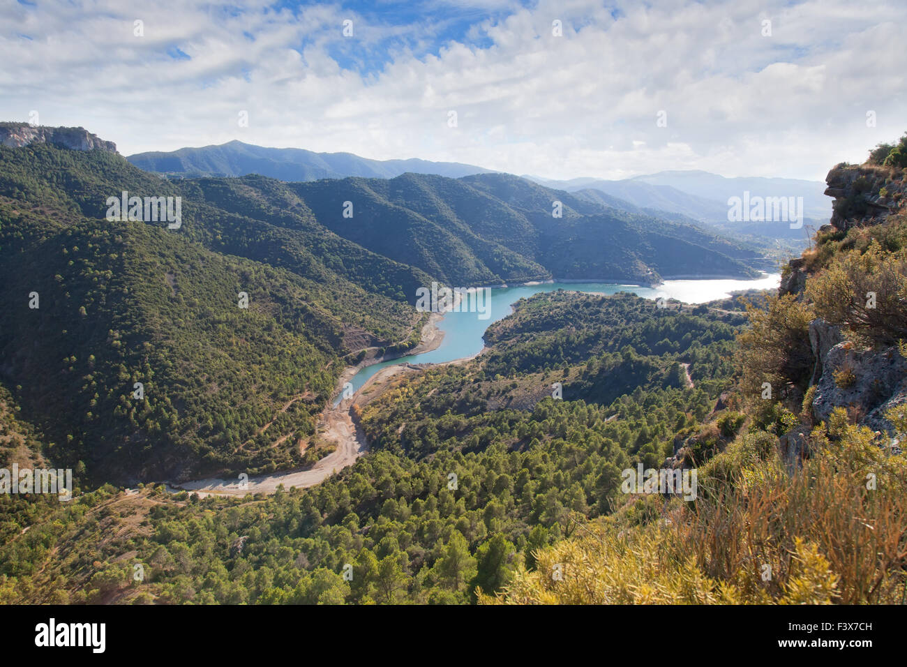 Valley with the river and cloudy sky Stock Photo - Alamy