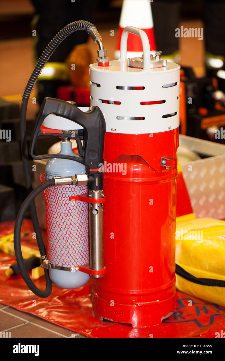 Fire Department Fire Extinguishers Stock Photo Alamy