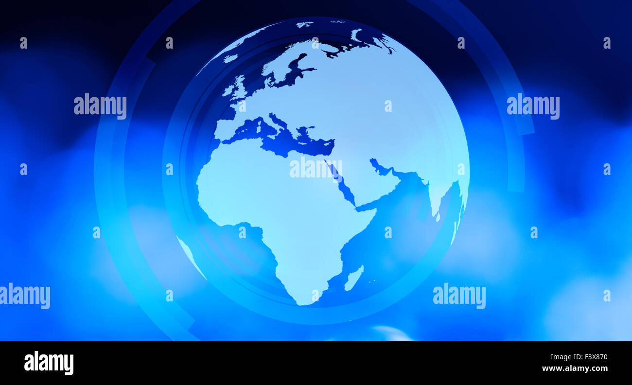 World globe technology background Stock Photo - Alamy