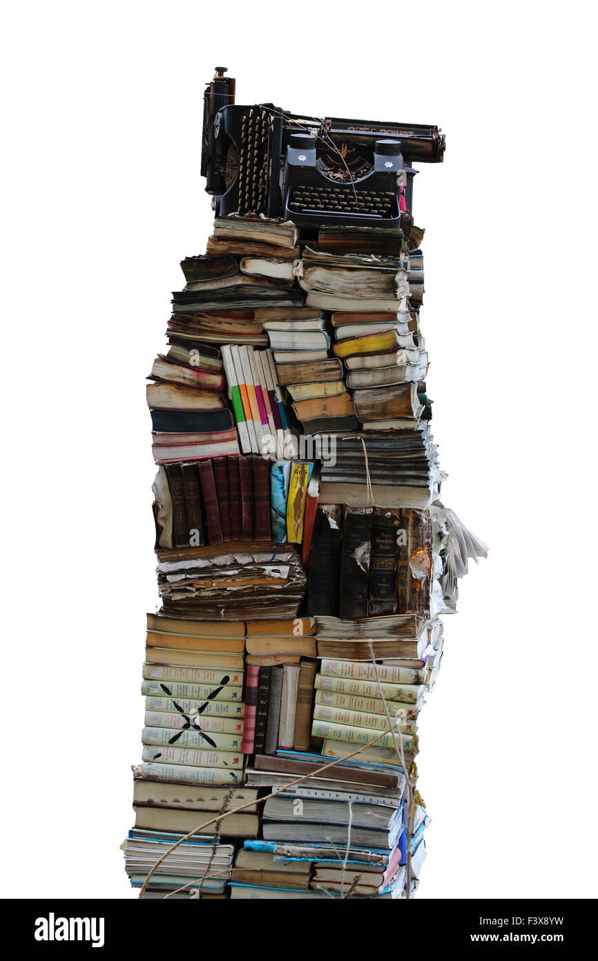books and typewriter Stock Photo