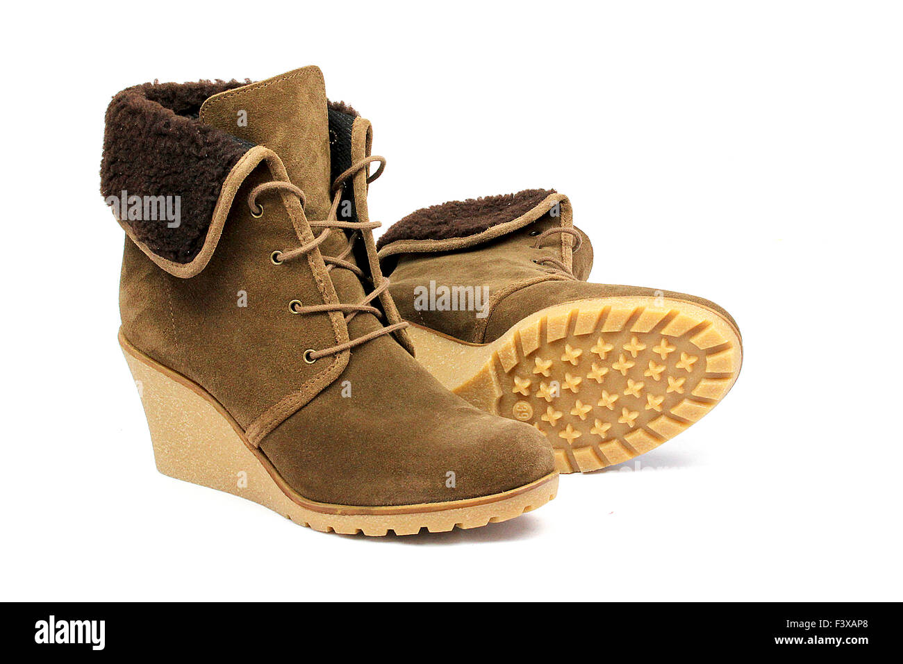 wedge heels boots for woman Stock Photo - Alamy