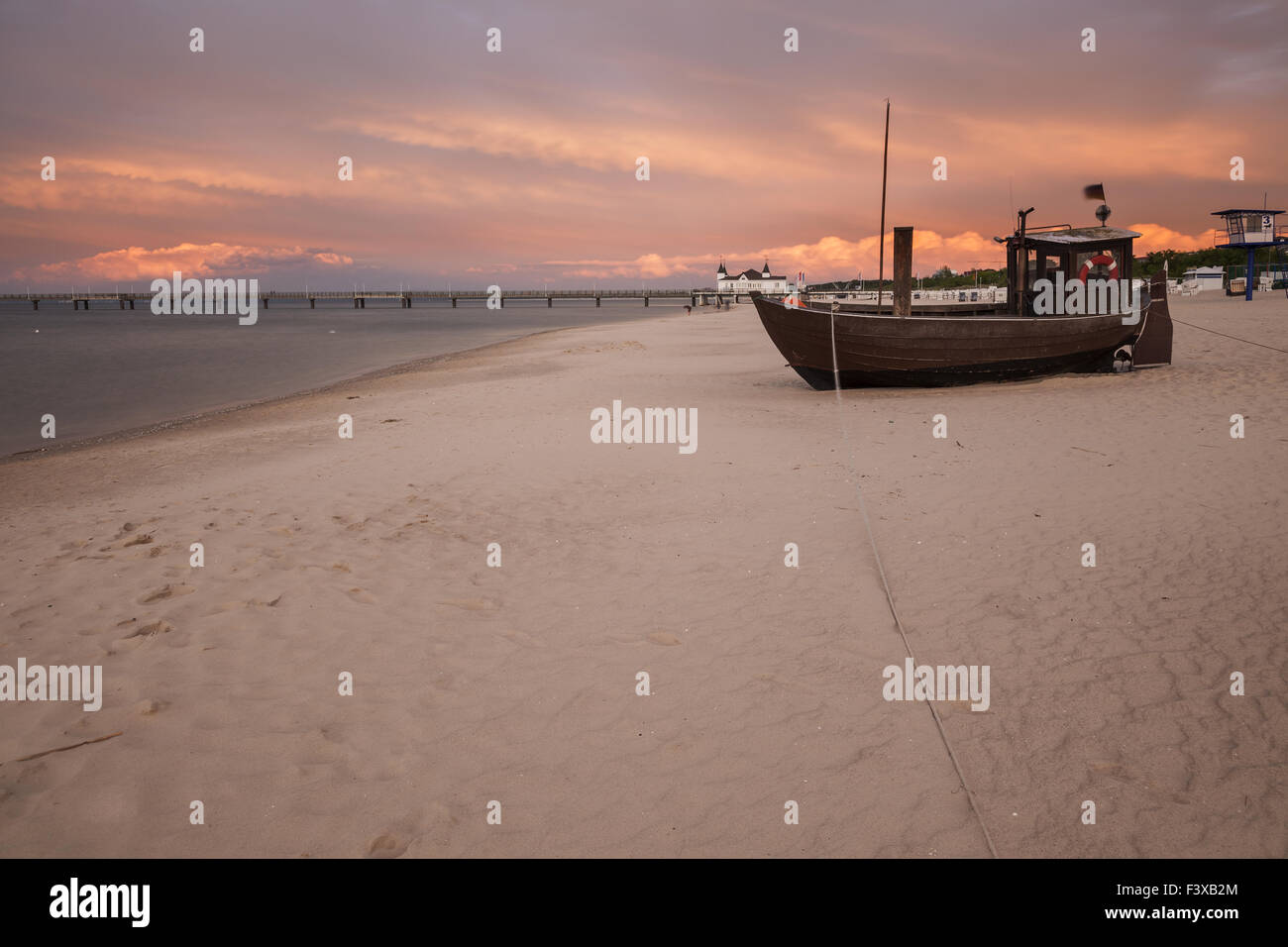 fishing boat on the beach Stock Photo