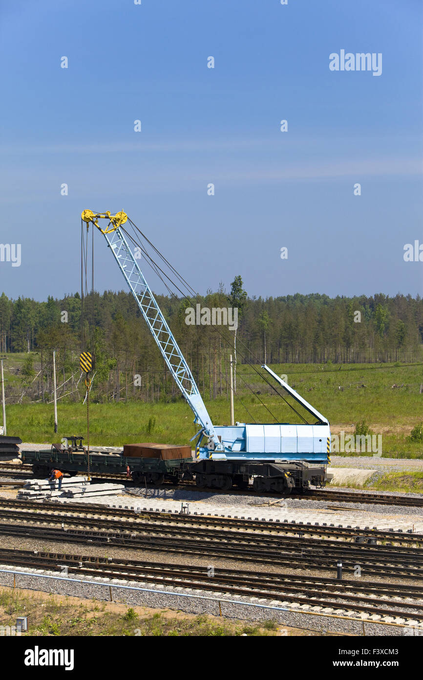 rail gantry crane Stock Photo