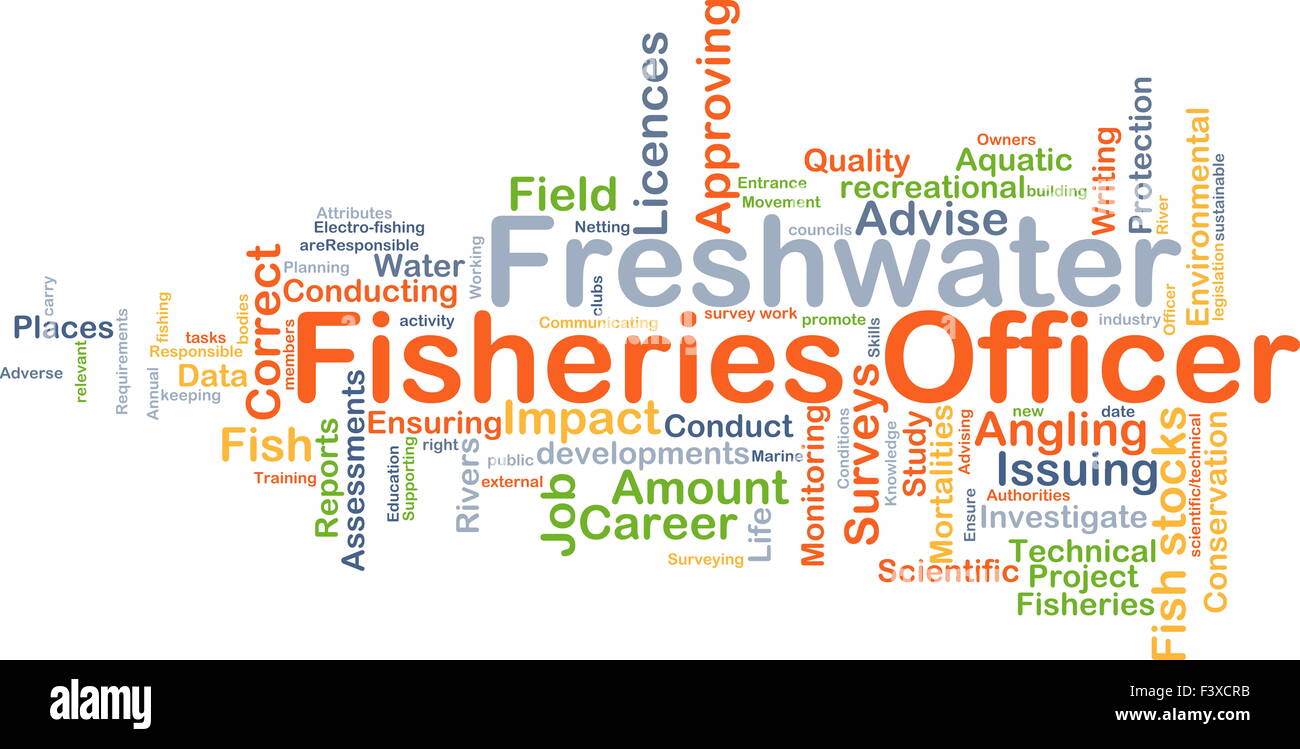 Background concept wordcloud illustration of freshwater fisheries