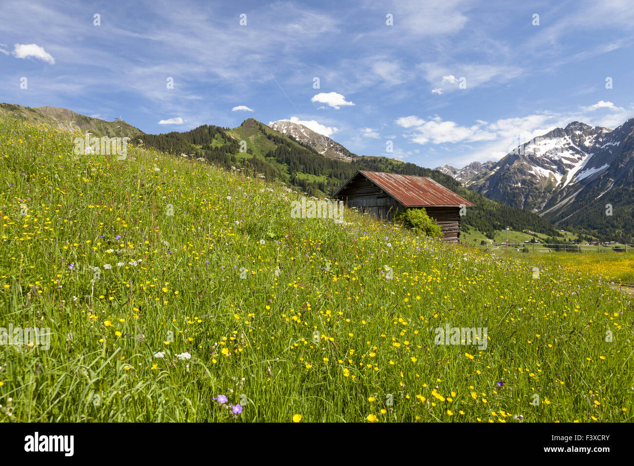 The little Walser valley in Austria Stock Photo Alamy