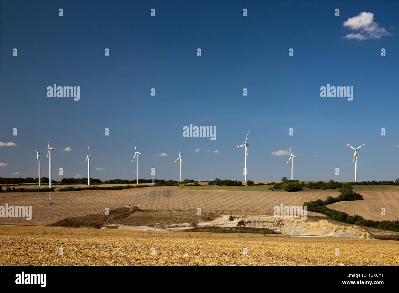 Landscape with wind turbines Stock Photo - Alamy