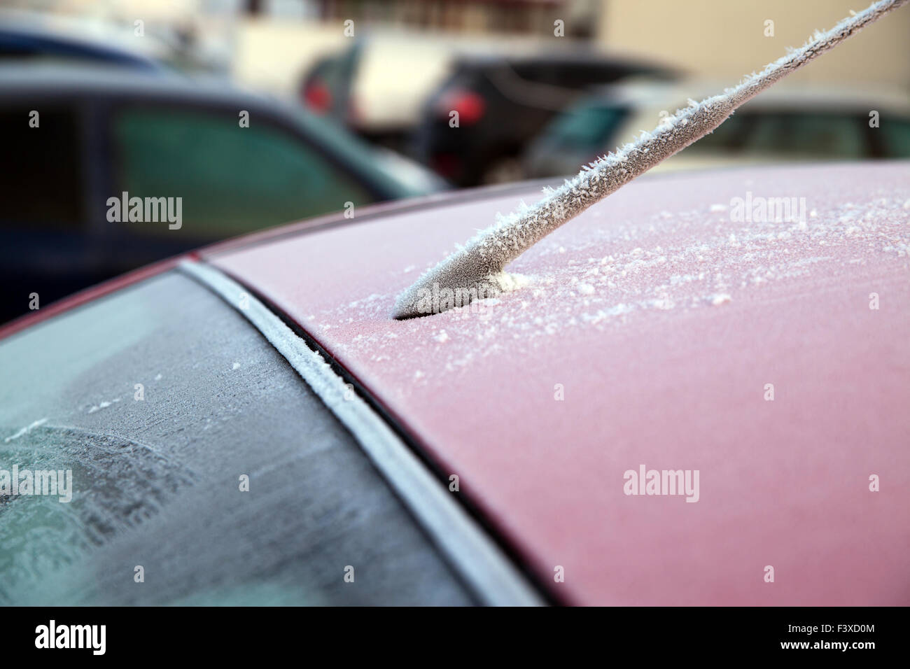 Frozen car window during winter morning Stock Photo Alamy