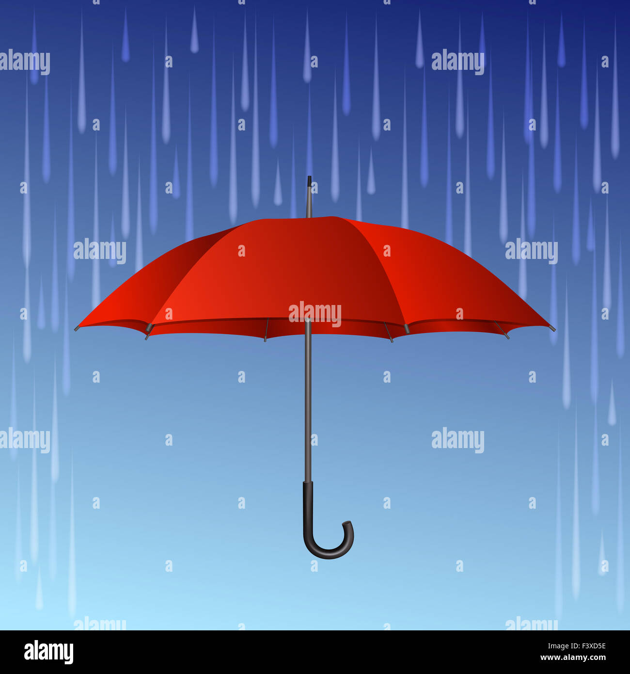 Red umbrella and rain drops Stock Photo Alamy
