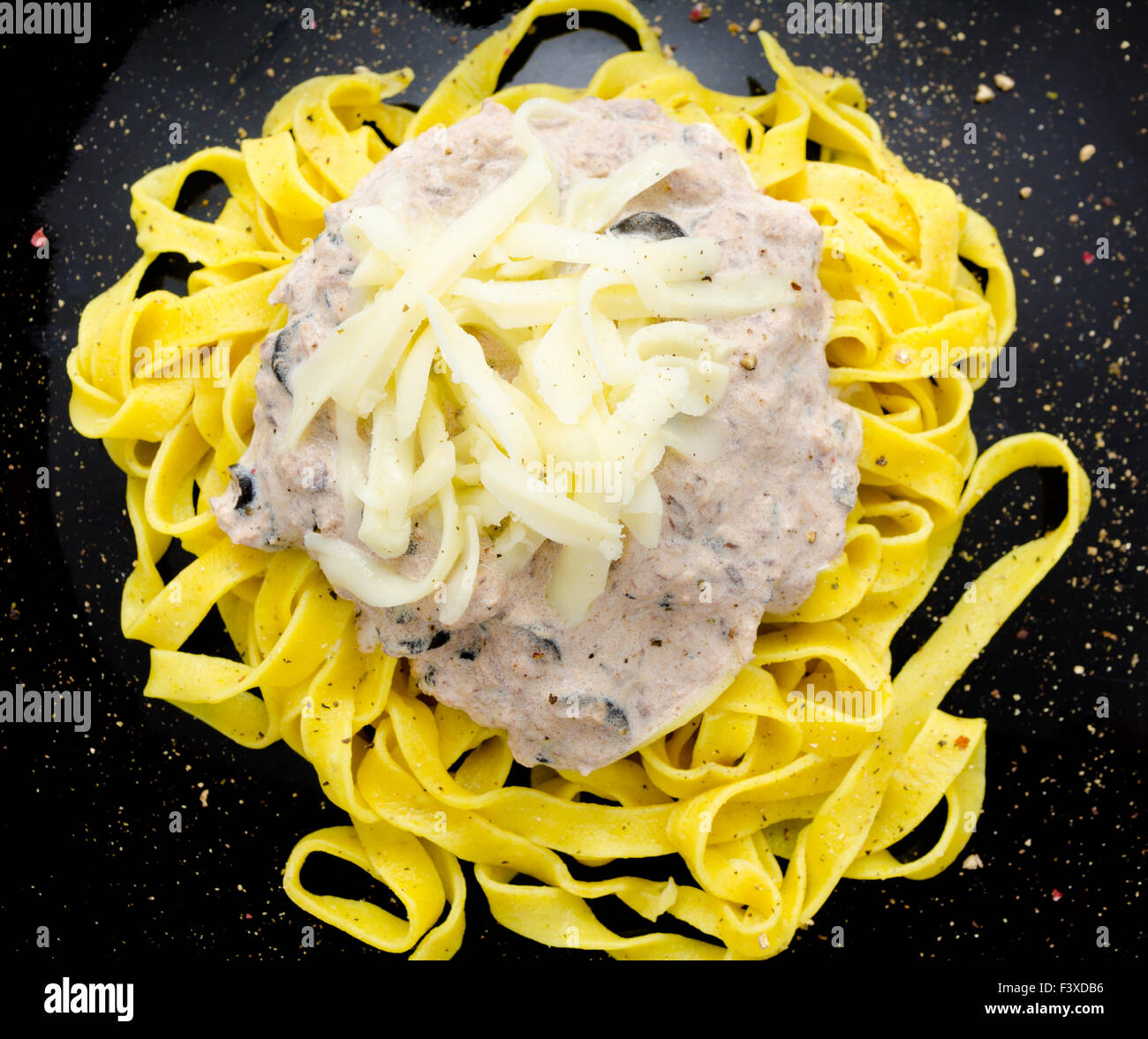 pasta with tuna and cheese Stock Photo