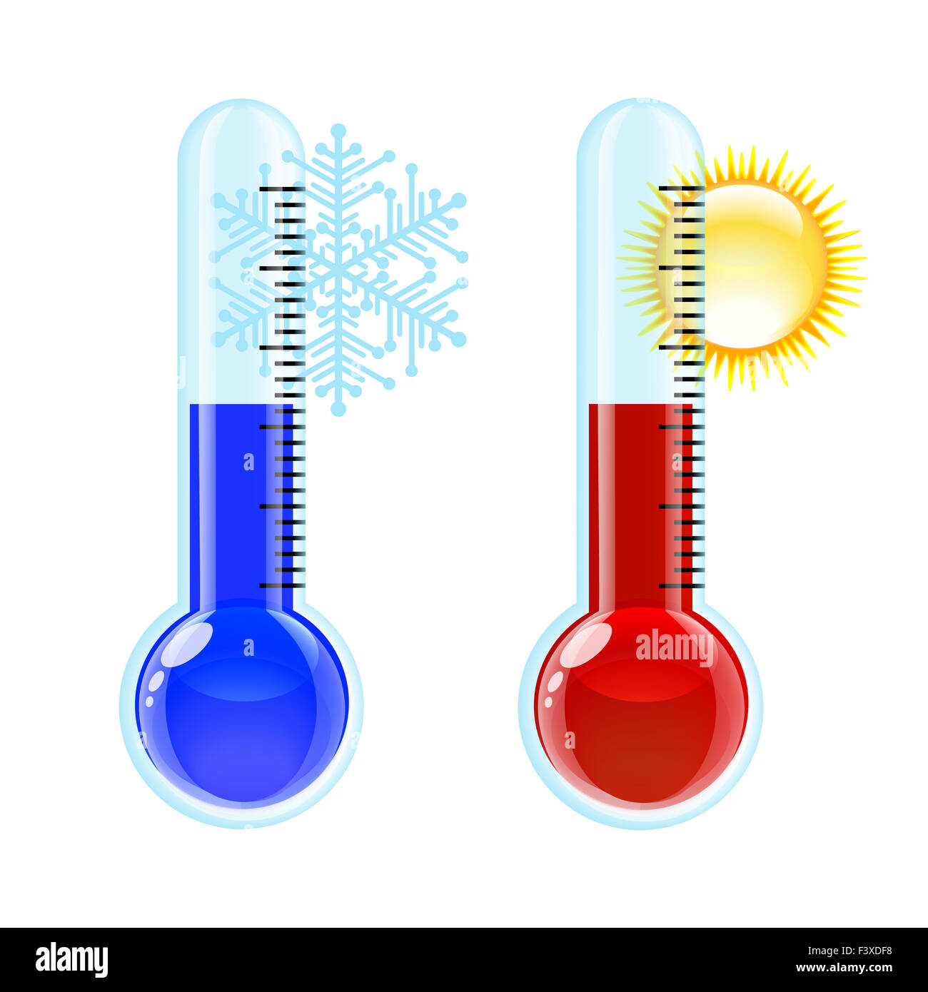 Thermometer Hot and Cold icon. Stock Photo