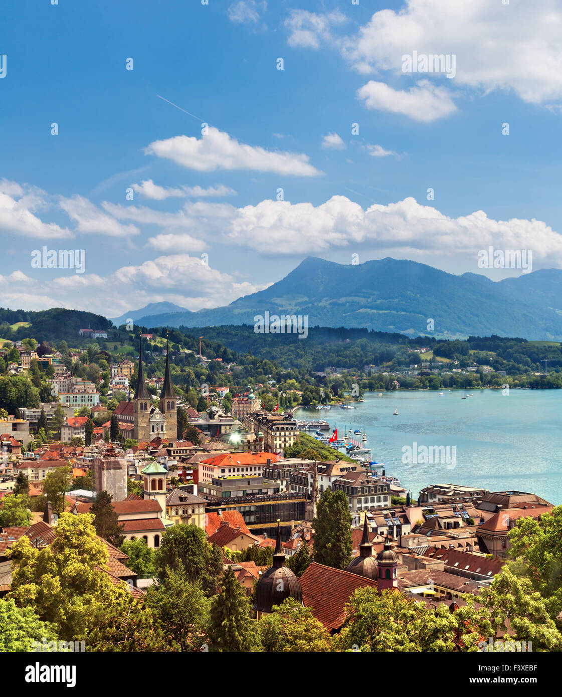 Cityscape of Lucerne, Switzerland Stock Photo
