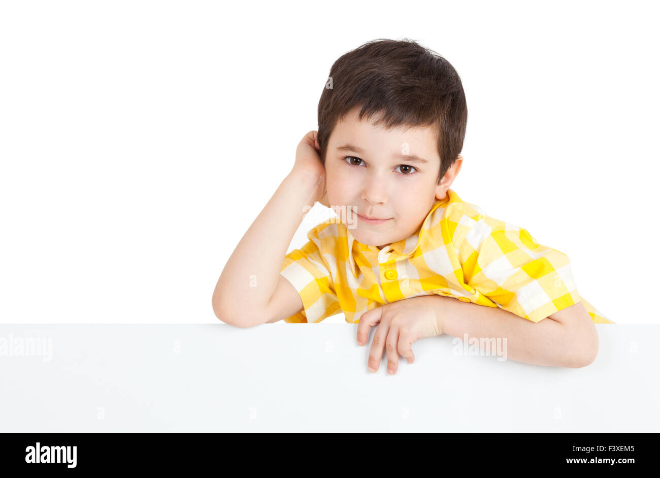 Boy holding a blank sign Stock Photo - Alamy