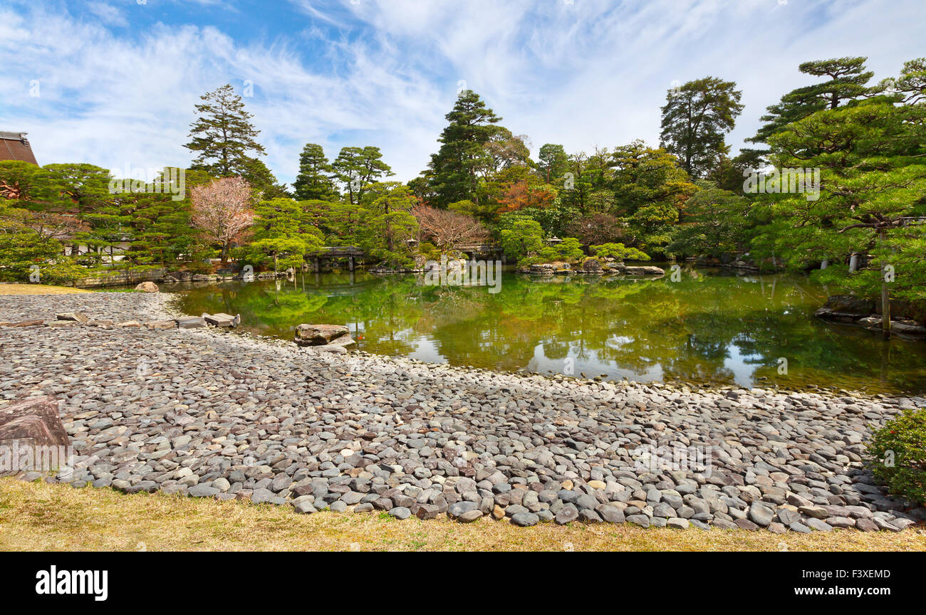 Garden in imperial palace, Kyoto, Japan Stock Photo