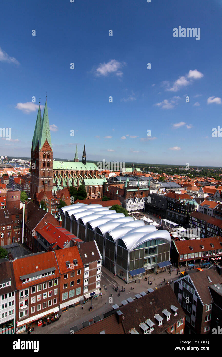 view on townhall and Marienkirche Stock Photo