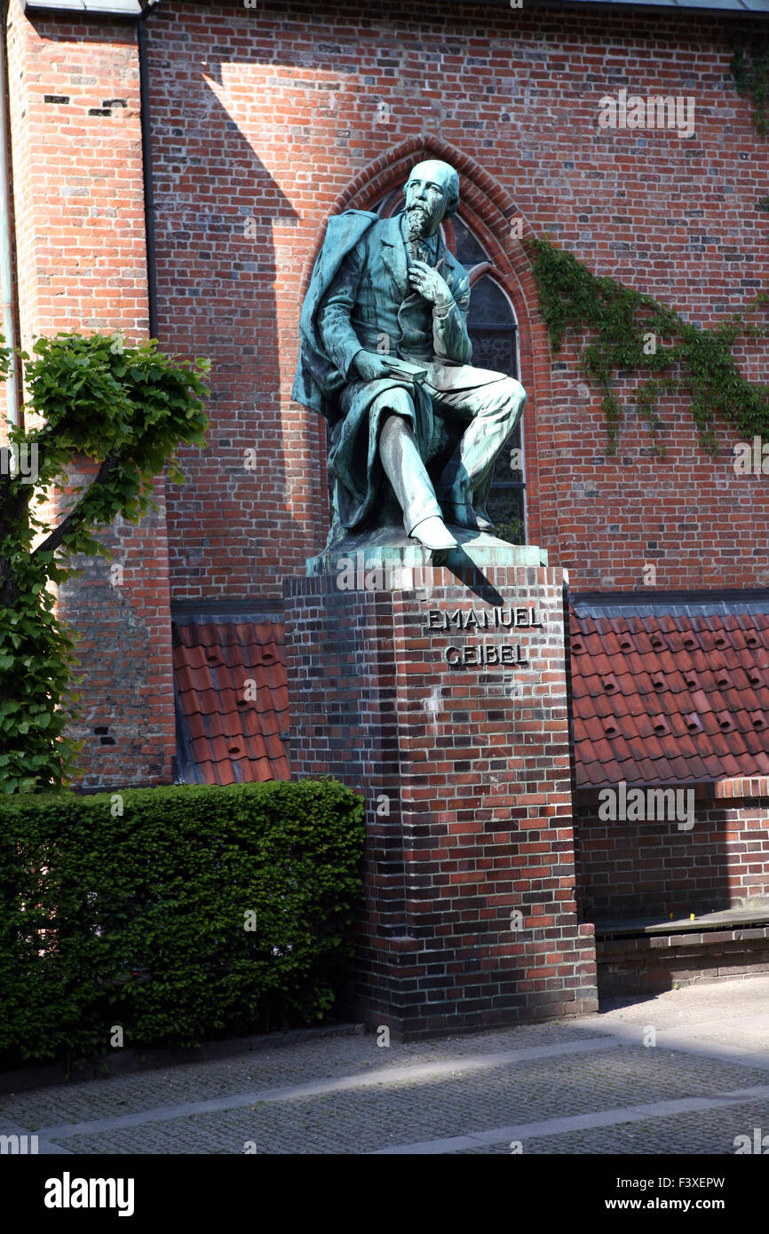 Emanuel-Geibel-Monument Stock Photo