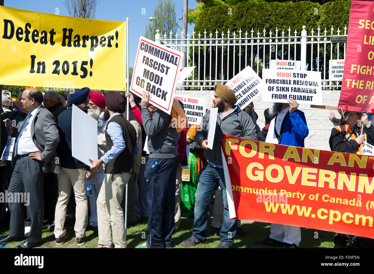 Canadian political protest, Vancouver British Columbia Stock Photo