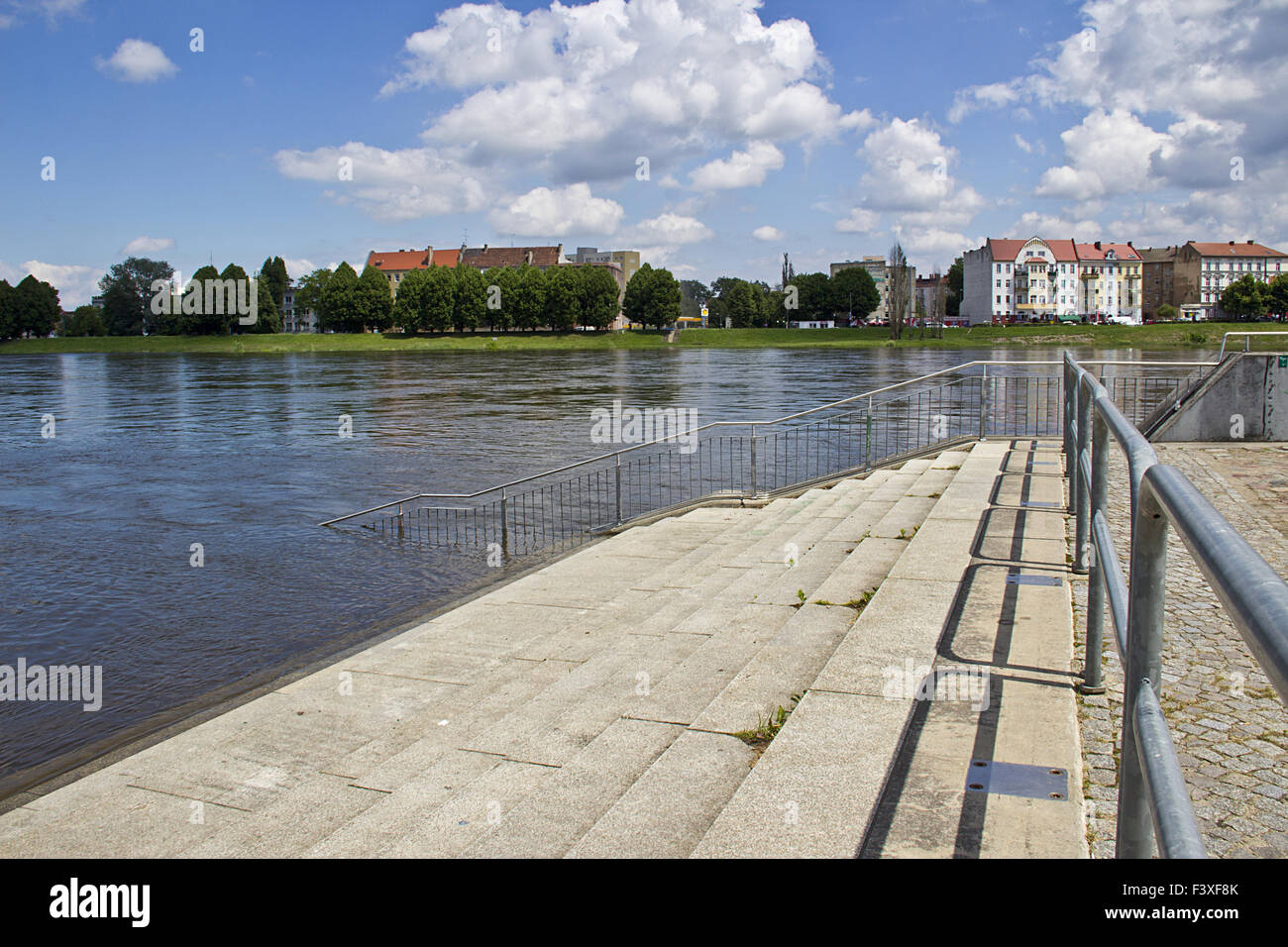 high water in frankfurt ( oder ) Stock Photo