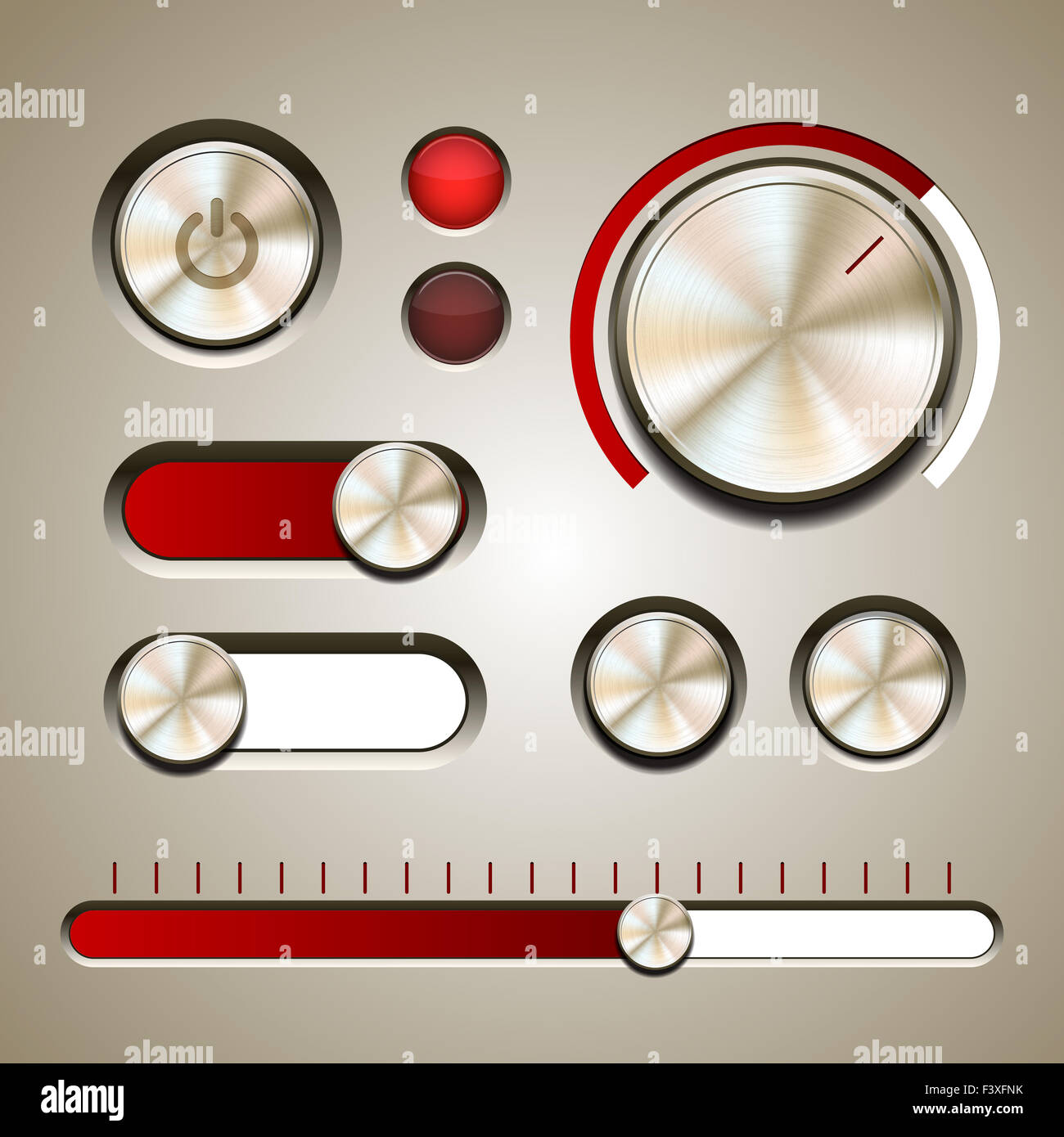 Set of the detailed UI elements Stock Photo - Alamy