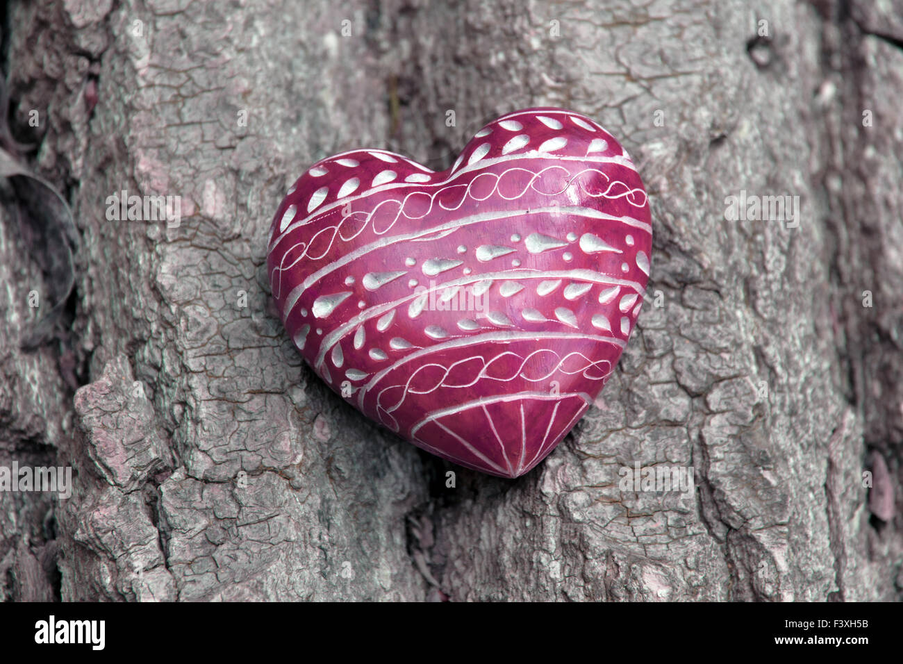 Heart on Wood Stock Photo