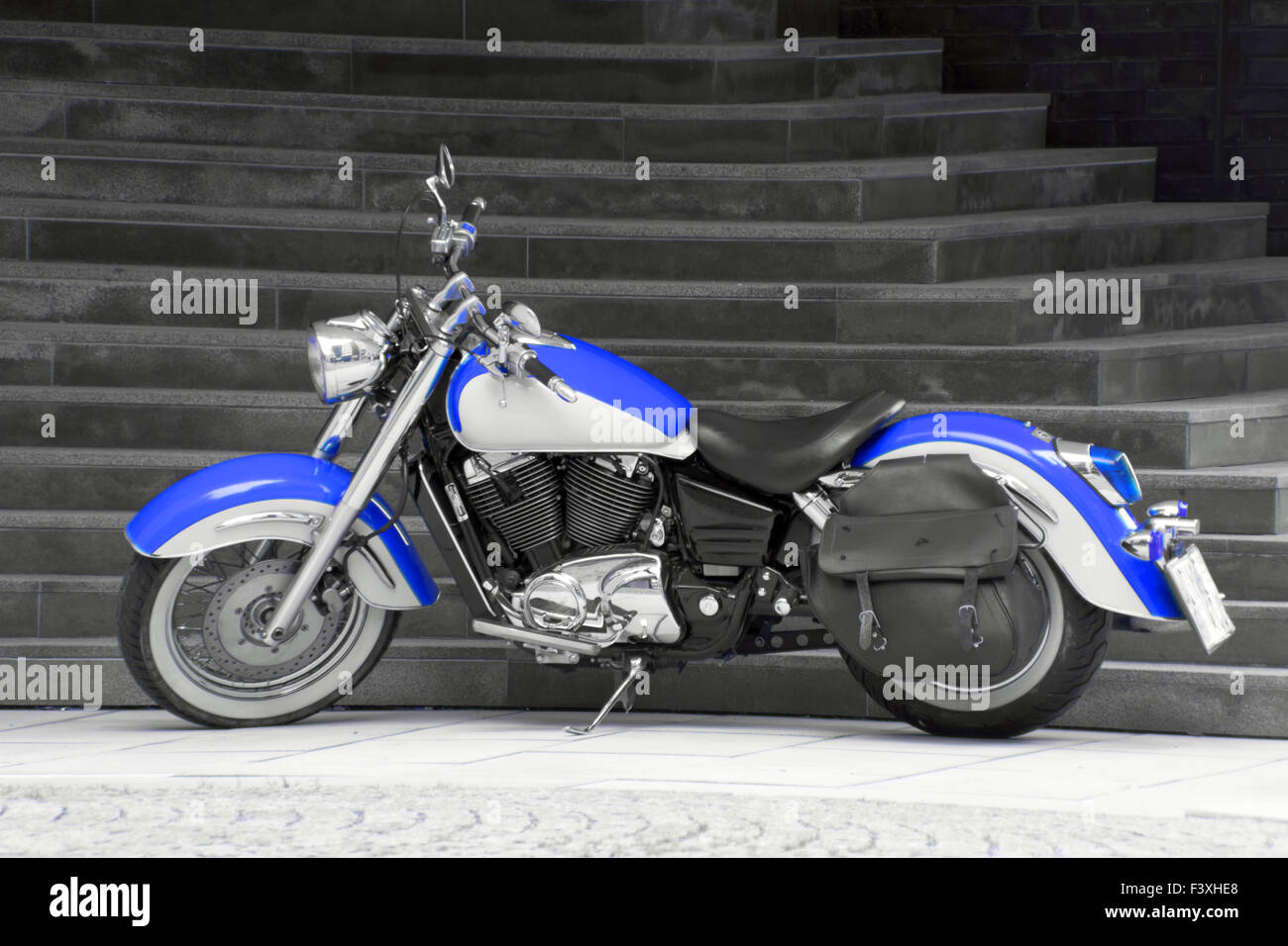 Motorbike in blue Stock Photo