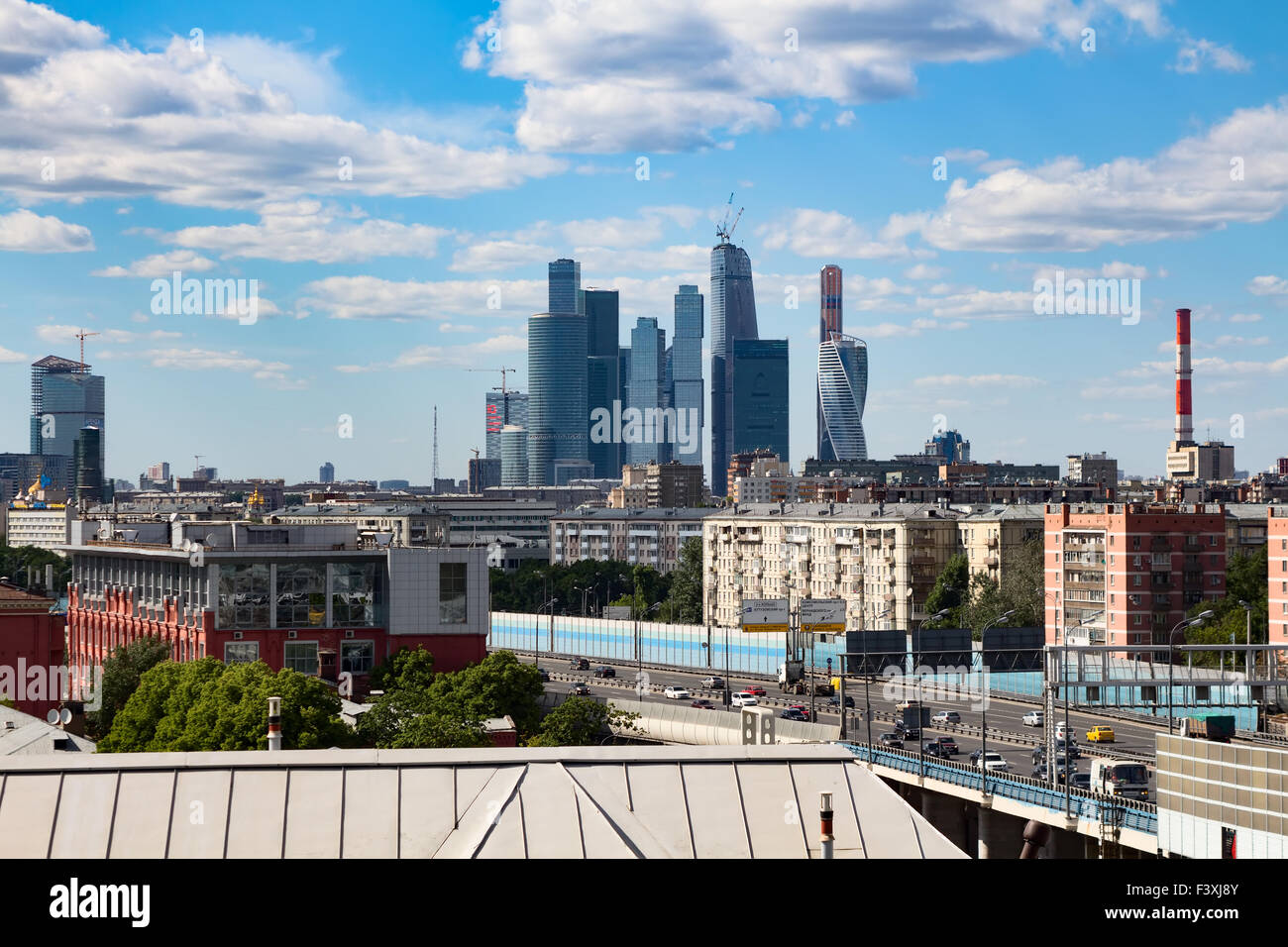 06/12/2015. Russia Moscow. View of Moscow city from the Russian Academy of Sciences. Stock Photo
