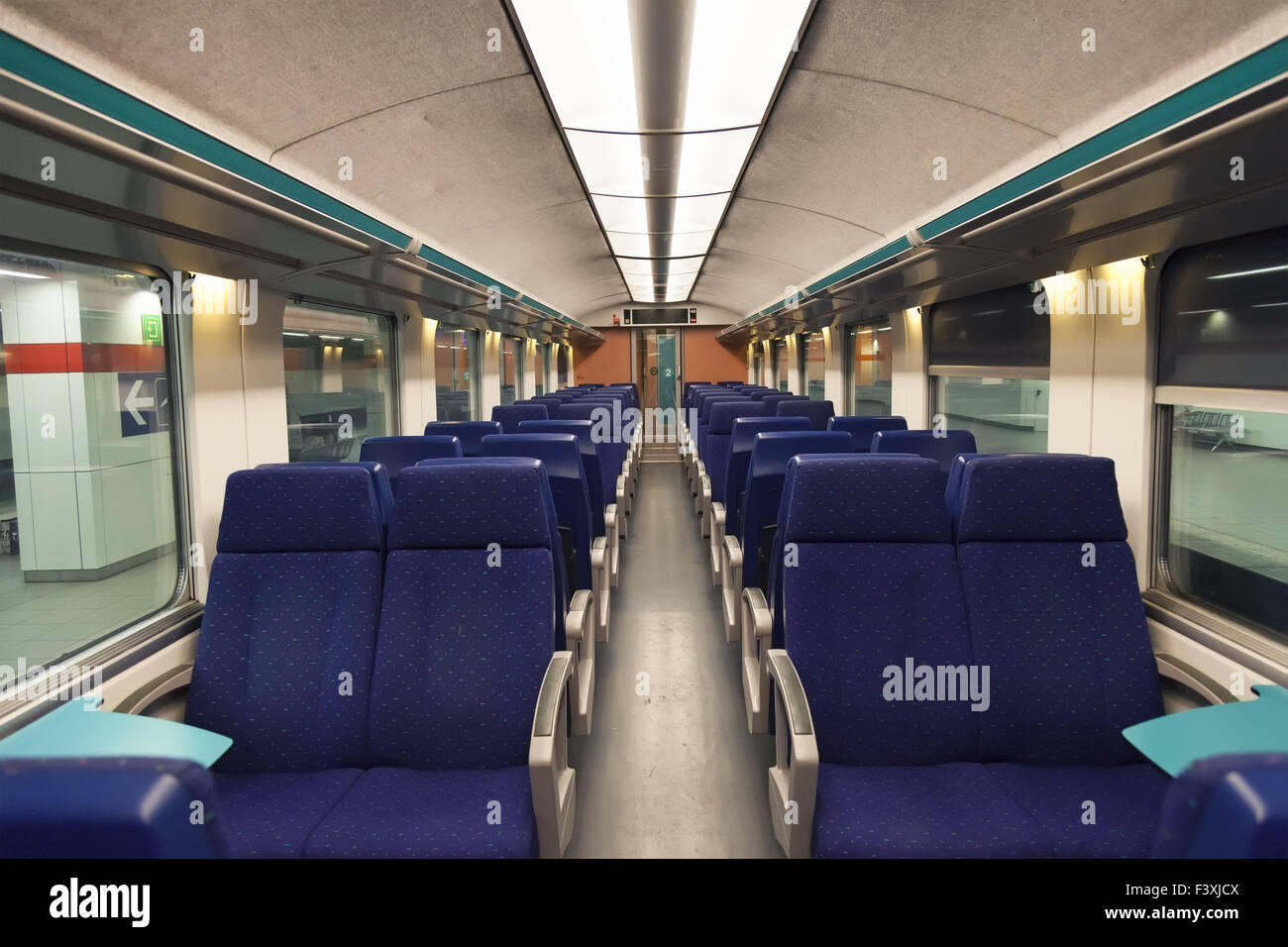 Second class wagon interior Stock Photo - Alamy