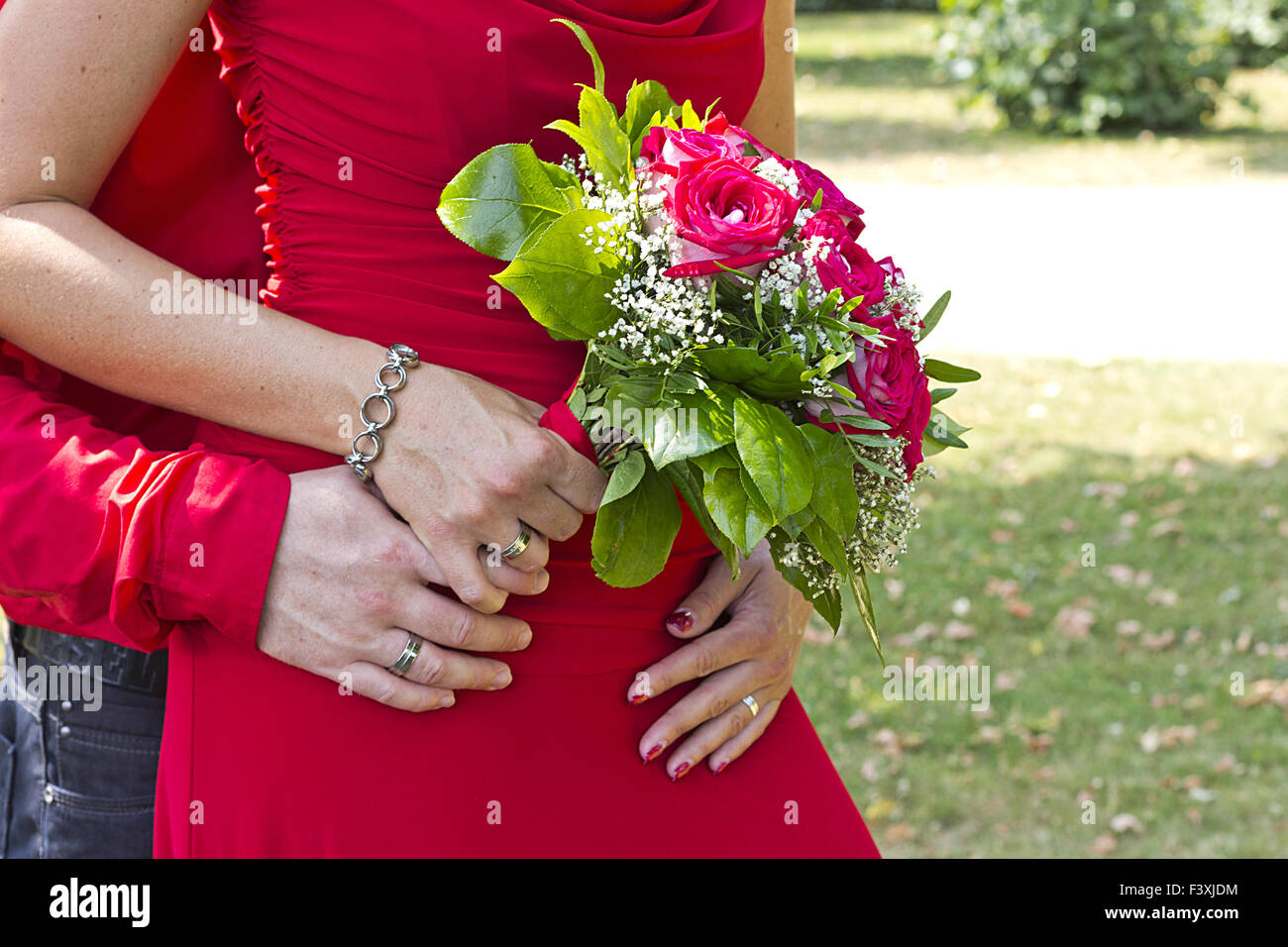 wedding in red Stock Photo