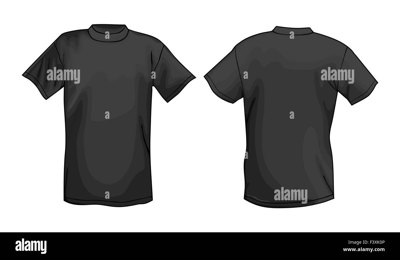 Black T-shirt design template (front back Stock Photo - Alamy