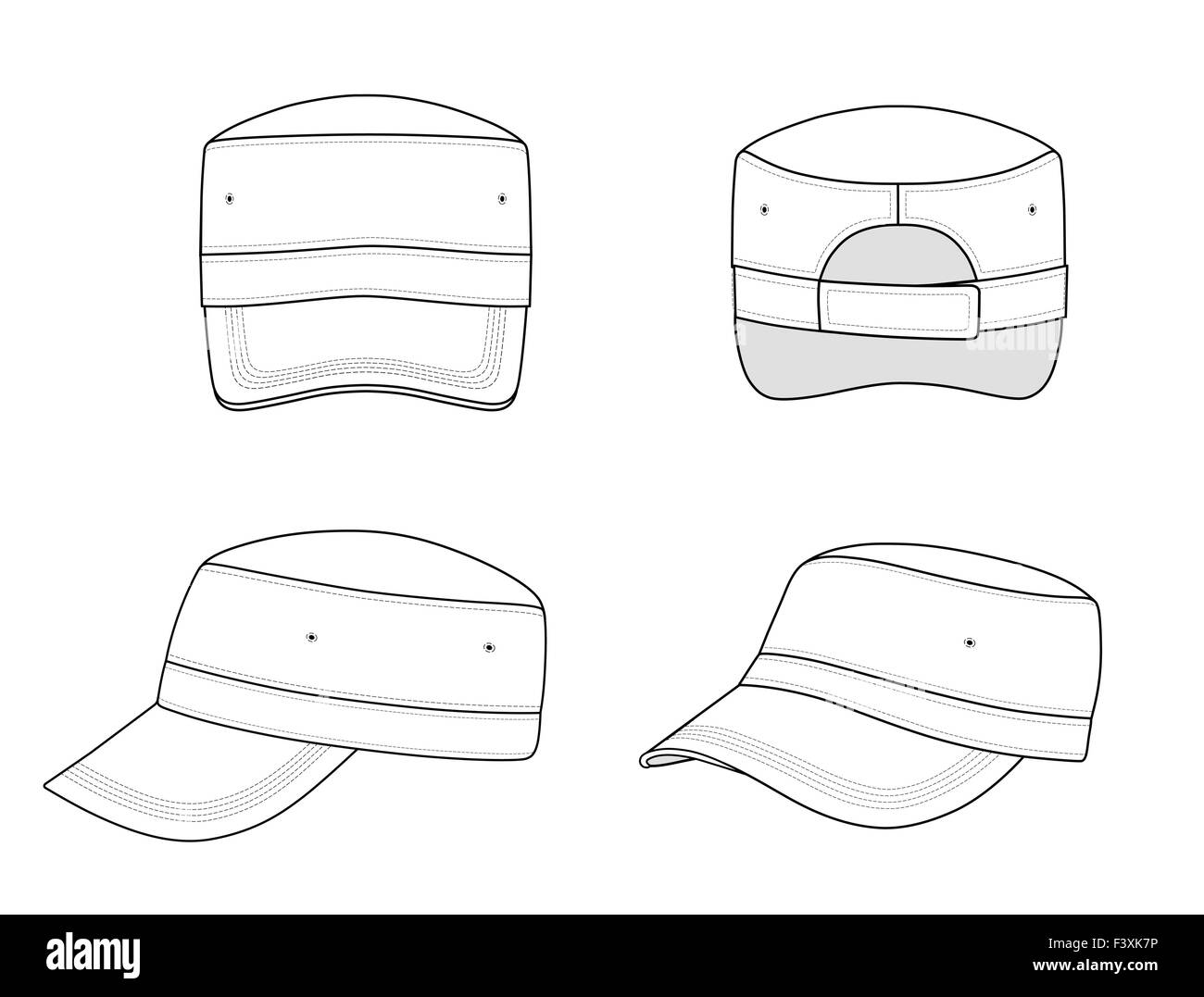 Outline military cap illustration Stock Photo - Alamy